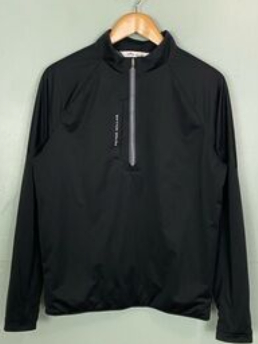 Peter Millar Sports Black Zip-Front Pullover